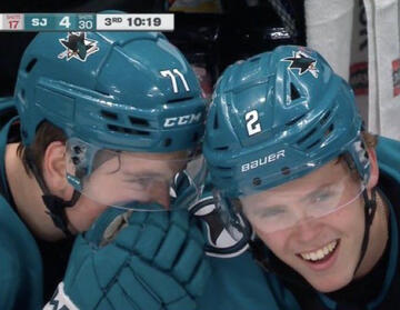 picture of san jose sharks forwards macklin celebrini and will smith